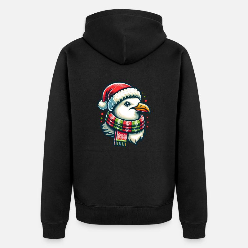Moin Seagull Noël - Veste à capuche bio Premium Unisexe - noir
