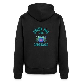 Jardinage jardin jardiner - Veste à capuche bio Premium Unisexe - noir - Dos - Nico (187cm)