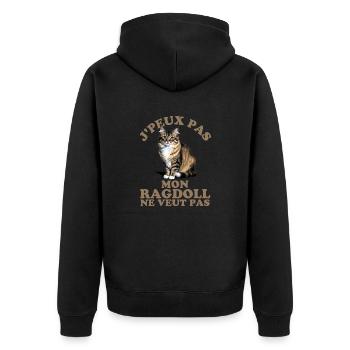 Mon Ragdoll ne veut pas - Veste à capuche bio Premium Unisexe - noir - Dos - Nico (187cm)