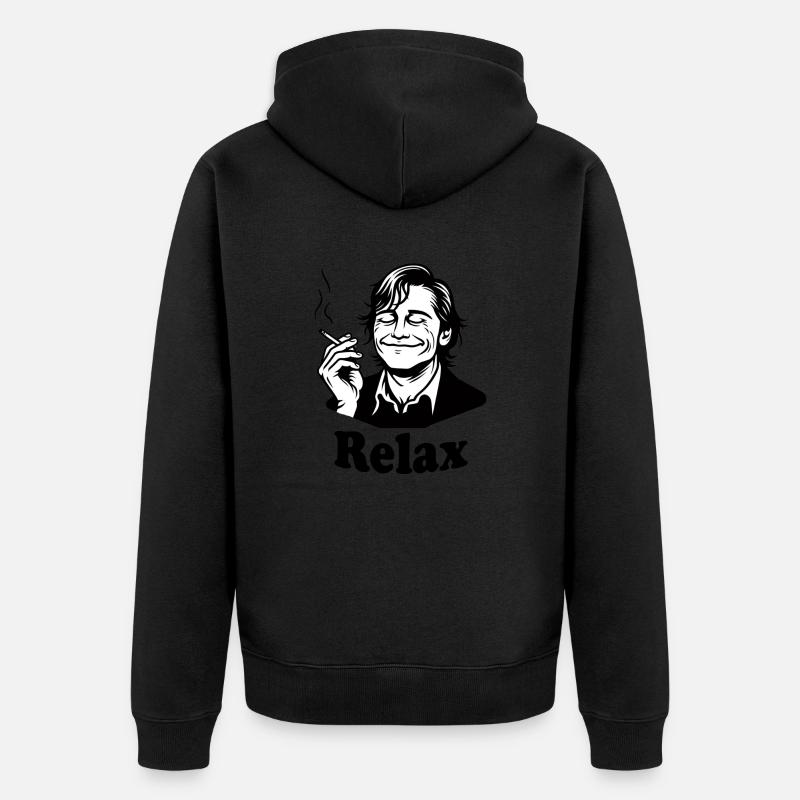 Relax - Conception Smoke and Chill - Veste à capuche bio Premium Unisexe - noir