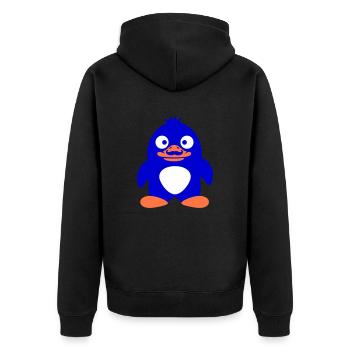 Penguin Mustache Sir Mr. Mr. Mustache Beard - Unisex Premium Organic Zip Hoodie - black - Back - Nico (187cm)