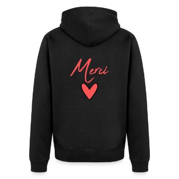 MERCI. MAÎTRESSE. MAÎTRE. MERCI MAÎTRESSE - Veste à capuche bio Premium Unisexe - noir - Dos - Nico (187cm)