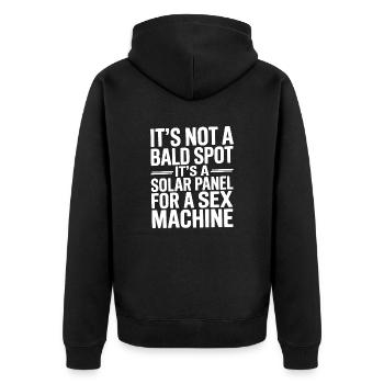 Es ist kein Sonnenkollektor für die kahle Stelle für die Sexmaschine - Unisex Premium Bio Zip Hoodie - Schwarz - Hinten - Nico (187cm)