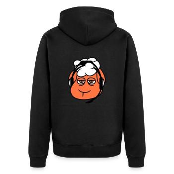 Schaf Gamer Headset Call Center Nerd Traurig Spiel - Unisex Premium Bio Zip Hoodie - Schwarz - Hinten - Nico (187cm)
