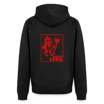 Burning Love- Design Rétro Romantique - Veste à capuche bio Premium Unisexe - noir - Dos - Nico (187cm)