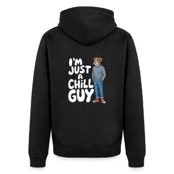Je ne suis qu’un mème Chill Guy - Veste à capuche bio Premium Unisexe - noir - Dos - Nico (187cm)