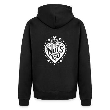 I’m Nuts About You - Unisex Premium Organic Zip Hoodie - black - Back - Nico (187cm)