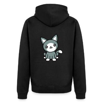 Cat Pet Cute Cute Kitten Friendly - Unisex Premium Organic Zip Hoodie - black - Back - Nico (187cm)