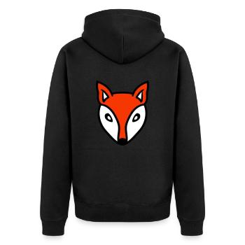 Fuchs Rotfuchs Wild Tier Schlau Wald Gesicht Kopf - Unisex Premium Bio Zip Hoodie - Schwarz - Hinten - Nico (187cm)
