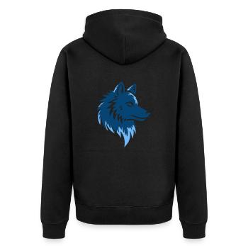 Wolf Animal - Unisex Premium Organic Zip Hoodie - black - Back - Nico (187cm)