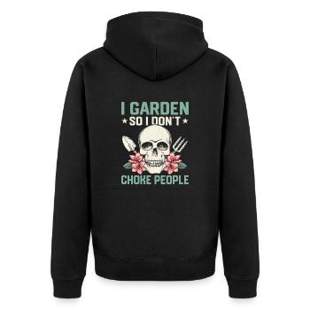 Je jardine pour ne pas étouffer les gens Jardin botanique - Veste à capuche bio Premium Unisexe - noir - Dos - Nico (187cm)