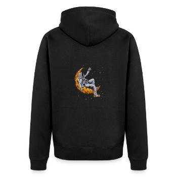 Reveur d'étoile Astronaute sur la Lune - Veste à capuche bio Premium Unisexe - noir - Dos - Nico (187cm)