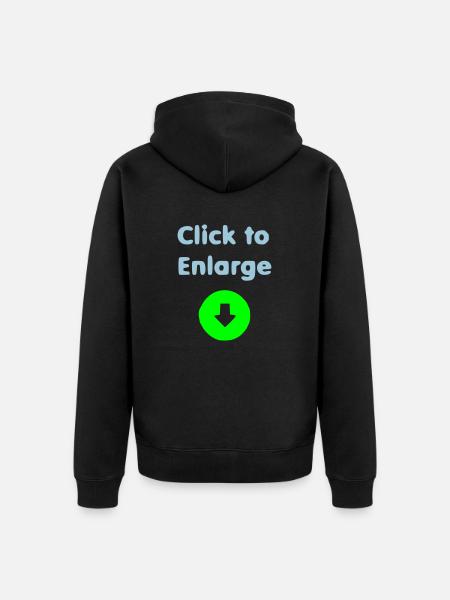 click_to_enlarge (Glow in the dark) - Uniseks Premium bio ziphoodie - zwart