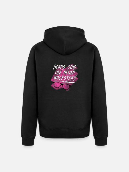 nerdy - Unisex Premium Bio Zip Hoodie - Schwarz