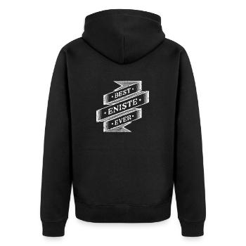 best Enişte ever - Unisex Premium Bio Zip Hoodie - Schwarz - Hinten - Nico (187cm)