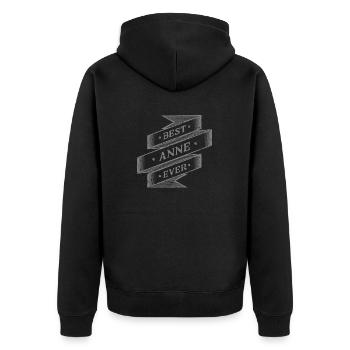 Best anne ever - Unisex Premium Bio Zip Hoodie - Schwarz - Hinten - Nico (187cm)