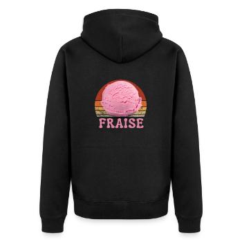 Glace à la fraise Vintage Sunset - Veste à capuche bio Premium Unisexe - noir - Dos - Nico (187cm)