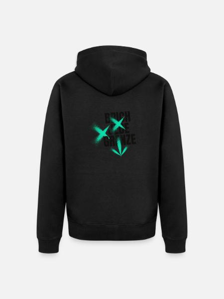 Break every border - Unisex Premium Organic Zip Hoodie - black