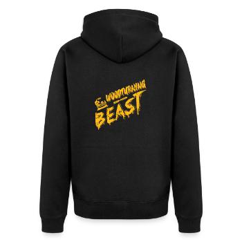 Woodturning BEAST Cool Retro Woodturner Designs - Unisex Premium Organic Zip Hoodie - black - Back - Nico (187cm)