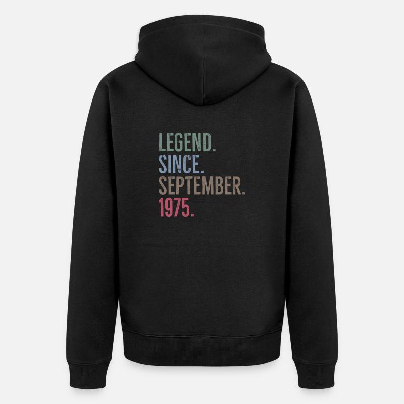 Légende depuis septembre 1975 - Veste à capuche bio Premium Unisexe - noir