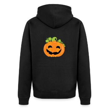 Pumpkin Halloween cute - Unisex Premium Organic Zip Hoodie - black - Back - Nico (187cm)