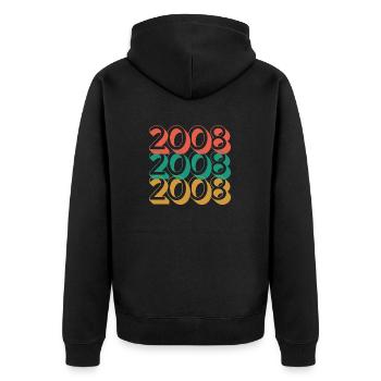 Anniversaire année 2008 / Vintage 2008 - Veste à capuche bio Premium Unisexe - noir - Dos - Nico (187cm)