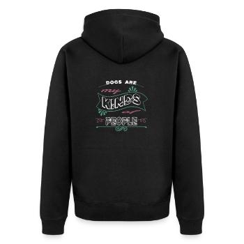 beagle dogs dogwalking animal rights activists - Unisex Premium Bio Zip Hoodie - Schwarz - Hinten - Nico (187cm)