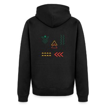Rune Symbol Geschenk Ornament ethnisch Spirit Art - Unisex Premium Bio Zip Hoodie - Schwarz - Hinten - Nico (187cm)