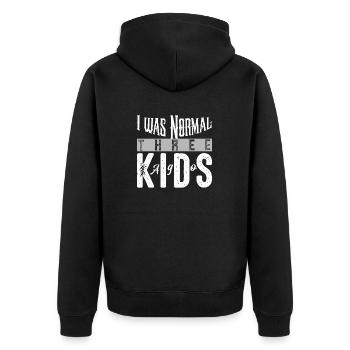 Mumie - Unisex Premium Bio Zip Hoodie - Schwarz - Hinten - Nico (187cm)