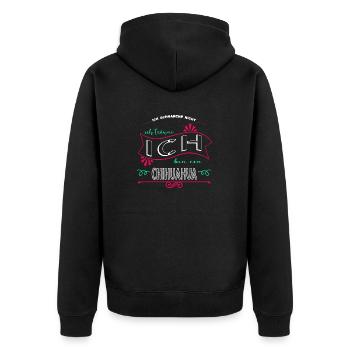 dogge weihnachten spruch bday spaß witzig hund - Unisex Premium Bio Zip Hoodie - Schwarz - Hinten - Nico (187cm)