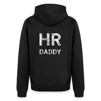 Personalwesen HR Papa - Unisex Premium Bio Zip Hoodie - Schwarz - Hinten - Nico (187cm)