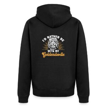 Goldendoodle Doodle Dog - Unisex Premium Organic Zip Hoodie - black - Back - Nico (187cm)