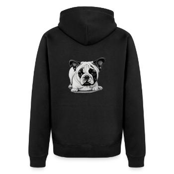 Bulldog Français Chien anglais 6 - Veste à capuche bio Premium Unisexe - noir - Dos - Nico (187cm)