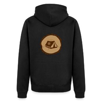 Winter camping camping in the snow Winter bivouac - Unisex Premium Organic Zip Hoodie - black - Back - Nico (187cm)