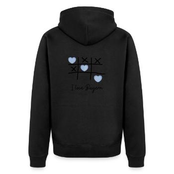 I Love Bayern - Ich liebe Bayern - Unisex Premium Bio Zip Hoodie - Schwarz - Hinten - Nico (187cm)