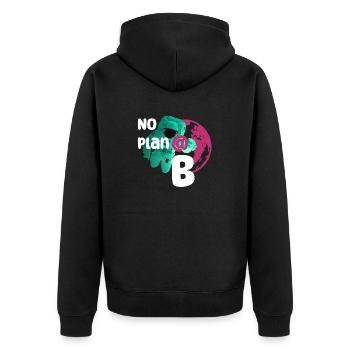 No plan B - Unisex Premium Organic Zip Hoodie - black - Back - Nico (187cm)