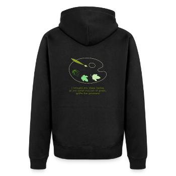 Feuilles vertes - Veste à capuche bio Premium Unisexe - noir - Dos - Nico (187cm)