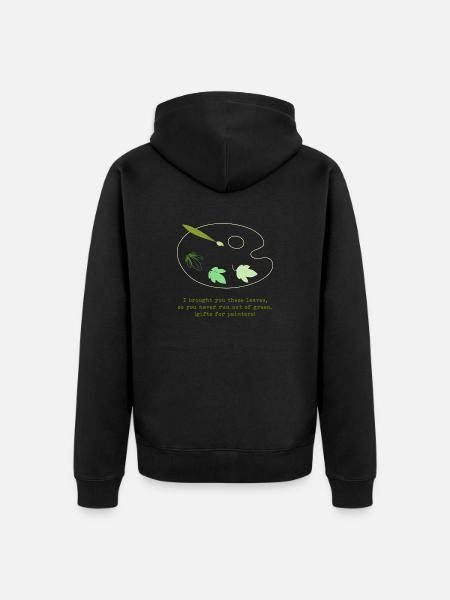 Feuilles vertes - Veste à capuche bio Premium Unisexe - noir