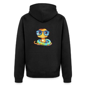 Stylish glasses for trend-conscious animal lovers - Unisex Premium Organic Zip Hoodie - black - Back - Nico (187cm)