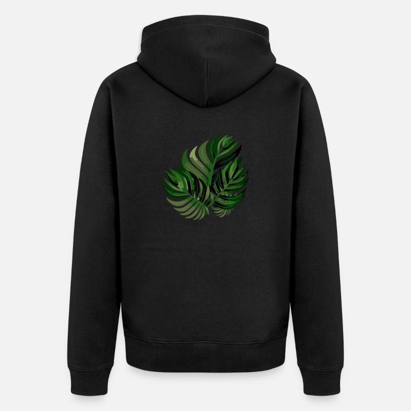 Feuille de palmier - Veste à capuche bio Premium Unisexe - noir