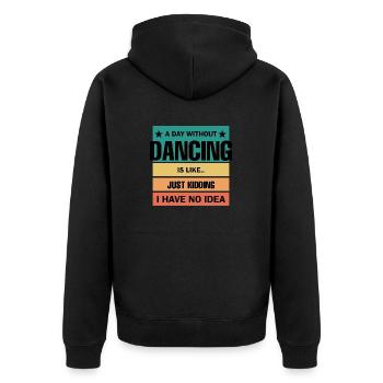 Dancing Dance Music - Unisex Premium Organic Zip Hoodie - black - Back - Nico (187cm)