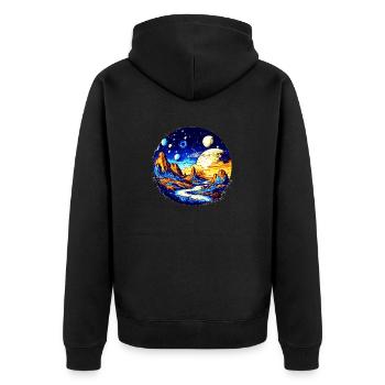 Astronomy and the universe as a colorful galaxy - Unisex Premium Organic Zip Hoodie - black - Back - Nico (187cm)