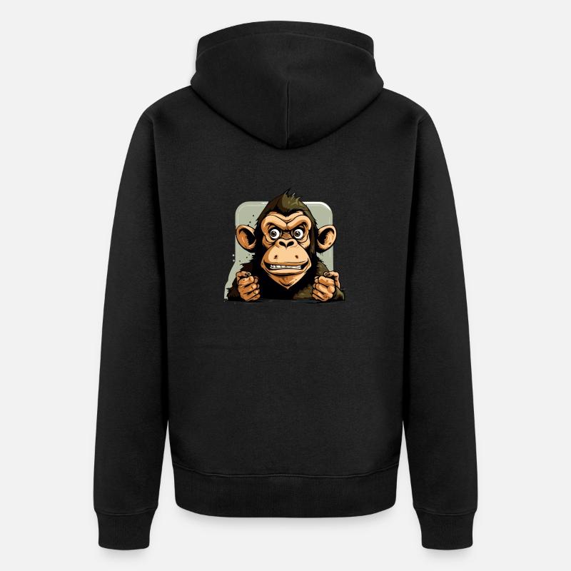 Basile le chimpanzé - Veste à capuche bio Premium Unisexe - noir