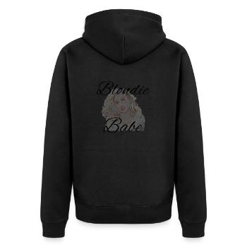 BLONDIE - Unisex Premium Organic Zip Hoodie - black - Back - Nico (187cm)