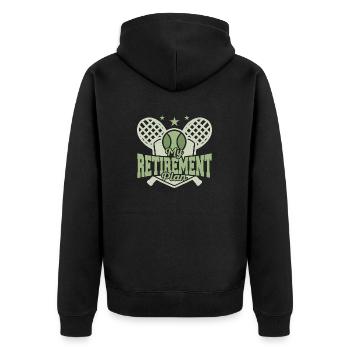 My Retirement Plan Racket Sport Tennis - Unisex Premium Bio Zip Hoodie - Schwarz - Hinten - Nico (187cm)