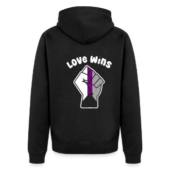 Love Wins Demisexual Pride for Equality - Unisex Premium Organic Zip Hoodie - black - Back - Nico (187cm)