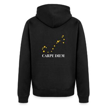 Carpe Diem utilise la constellation du jour Ciel du Scorpion - Veste à capuche bio Premium Unisexe - noir - Dos - Nico (187cm)