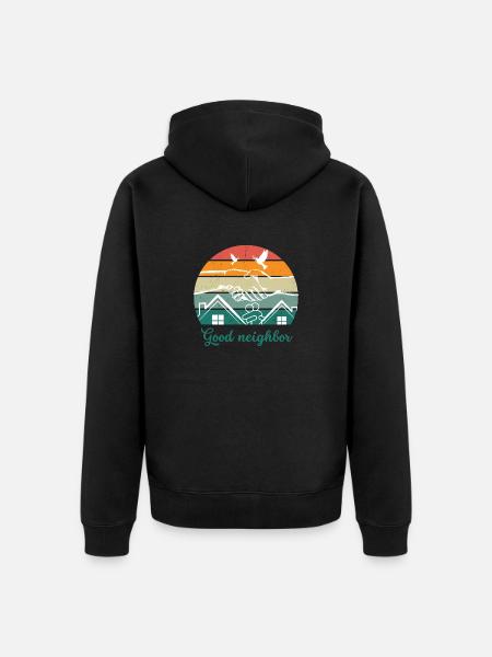 Good neighbor WW - Unisex Premium Organic Zip Hoodie - black
