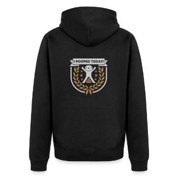 I pooped today quote - Unisex Premium Organic Zip Hoodie - black - Back - Nico (187cm)