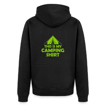 Chemise de tente de camping Wilderness - Veste à capuche bio Premium Unisexe - noir - Dos - Nico (187cm)